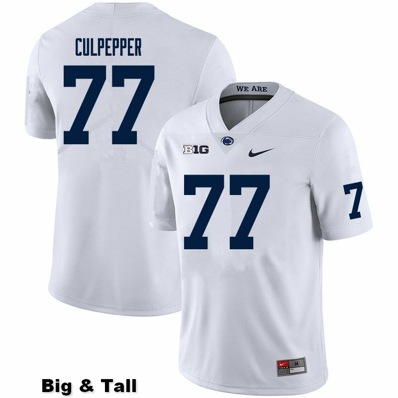 NCAA Nike Men's Penn State Nittany Lions Judge Culpepper #77 College Football Authentic Big & Tall White Stitched Jersey UJO5298DO